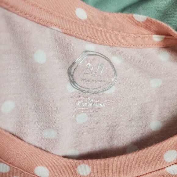 Maurice 24/7 Comfort Apparel Women’s Pink White Polka Dot Tee Size M - Picture 6 of 8